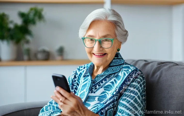 부모님을 위한 스마트폰 활용법 - **Prompt 1: Empowered Elder Learning Technology**
    "A vibrant, senior woman in her early 70s, wit...